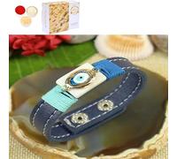 Ghasitaram Gifts Jaiccha Rakhi for Brother Rakhis Online - PRK25-012-Mother of Pearl with Evil Eye Band Premium Rakhi with 400 GMS of Soan Papdi