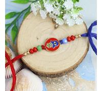 Ghasitaram Gifts Jaiccha Rakhi for Brother Rakhis Online ST23-161 Evil Eye Premium Rakhi with 400 GMS of Soan Papdi