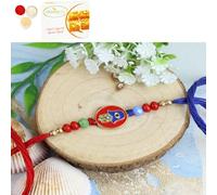 Ghasitaram Gifts Jaiccha Rakhi for Brother Rakhis Online ST23-161 Evil Eye Premium Rakhi with 400 GMS of Besan Barfi