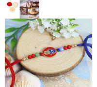 Ghasitaram Gifts Jaiccha Rakhi for Brother Rakhis Online ST23-161 Evil Eye Premium Rakhi with Mewa Bite Box