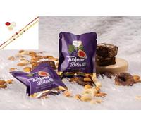 Ghasitaram Gifts Jaiccha Rakhi Gifts for Brothers Sugarfree Anjeer Bites Pouches Pack of 5
