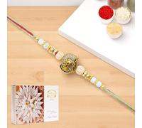 Ghasitaram Gifts Jaiccha Rakhis for Brother Rakhis Online - X-87 Om Shiv Divine Rakhi with 200 GMS of Kaju katli