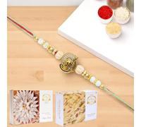 Ghasitaram Gifts Jaiccha Rakhis for Brother Rakhis Online - X-87 Om Shiv Divine Rakhi with 200 GMS of Kaju katli and 200 GMS of Soan Papdi