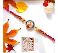 Ghasitaram Gifts Jaiccha Rakhis for Brother Rakhis Online - Y-221 Peacock Divine Rakhi with 400 GMS of Kaju katli