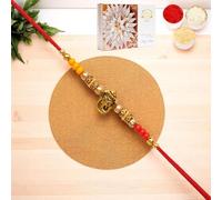 Ghasitaram Gifts Jaiccha Rakhis for Brother Rakhis Online - Y-58 Ganesha Divine Rakhi with 200 GMS of Kaju katli