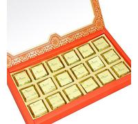 Ghasitaram Gifts Orange Printed MEWA Bites Box- 18 Pcs