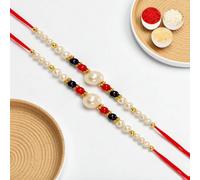 Ghasitaram Gifts Rakhi for Brother Rakhis Online - Set of 2 - ABC-22 Pearl Beads Rakhi