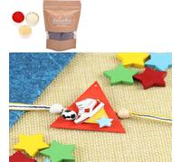 Ghasitaram Gifts Rakhis Gifts for Brothers Rakhis Online KR25-120-Sneaker with Football Kids Rakhi with Chocolate Coated Rice Crispies 200 GMS