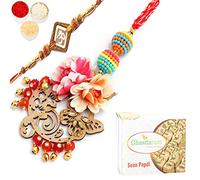 Ghasitaram Gifts Rakhis Online- The Charasmatic rm079Bhaiya Bhabhi Rakhi with 400 GMS of Soan Papdi