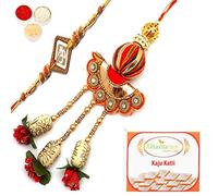 Ghasitaram Gifts Rakhis Online- We are one rm088 Bhaiya Bhabhi Rakhi with 200 GMS of Kaju katli