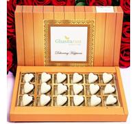 Ghasitaram Gifts Valentines Gift Valentines Day Chocolates for Girlfriend/Boyfriend/Husband and Wife Heart Chocolate Double Decker Heart Chocolates 18 pcs