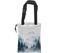 ghatobty Car Trash Bag Hanging Misty Forest and Birds Car Trash Can Waterproof Garbage Bag Hanging for Car Back Seat
