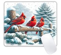 ghatobty Mouse Pad Cute Cardinal Square Mousepad Desk Mat with Non Slip Rubber Base, Stitched Edge Mouse Mat Desk Pad for Work Game Office, 9.5x8 Inches
