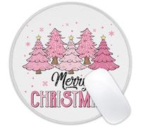 ghatobty Mouse Pad Happy Holidays Round Mousepad with Non-Slip Rubber Base, Stitched Edge Mouse Mat for Home Office Decor Desk Accessories, 8 x 8 Inches