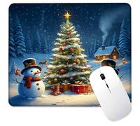 ghatobty Mouse Pad Winter Scenery Square Mousepad Desk Mat with Non Slip Rubber Base, Stitched Edge Mouse Mat Desk Pad for Work Game Office, 9.5x8 Inches