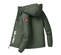 GHAYUCR Mens Puffer Coat Is.le of M.a.n T.T, Jacket Warm Short, for rainy days, autumn and winter, outdoor, fluffy(Green,XL)