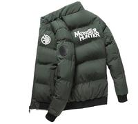 GHAYUCR Mens Puffer Jackets Monst-er Hunt-er, Transitional Down Jacket, Down Jacket for Hiking Travel, Coats(Green,XXL)