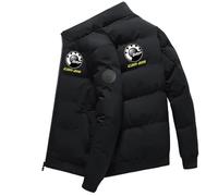 GHAYUCR Puffer Jacket Mens C.a.n-a.m, Padded Down Jacket, Quilted Jacket for Hiking Travelling, Coats(Black,3XL)