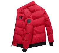 GHAYUCR Puffer Jacket Mens Ca.ter-pillar, Insulated Jacket, Down Jacket for Hiking Travel, Coats(Red2,5XL)