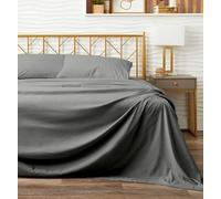 Ghazlan 4 Piece Sheet Set - 100% Cotton Ultra Soft Lightweight Bed Sheets Set, 40cm Luxury Easy Care Super King Size Bedding Sheets Set - Hotel Quality Sateen Weave Grey Sheets Set, Wrinkle Free