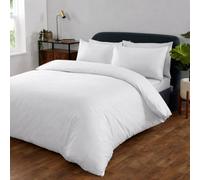 Ghazlan Duvet Cover Set,300 Thread Count 100% Cotton 3Pcs Bedding Set- Duvet Cover with Free Matching Pillowcases, Luxury Sateen Weave Ultra Soft Easycare Hotel Quilt Cover Set (White, Double)