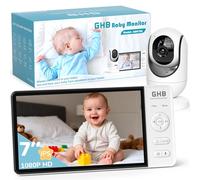 GHB 7'' Baby Monitor with Camera and Night Vision 1080P HD, IPS Screen, PTZ, VOX, 2-Way Talk, Temp Alert & Lullabies, No App or Wi-Fi Needed
