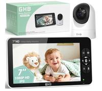 GHB 7" Baby Monitor with Camera and Night Vision, Remote PTZ