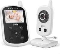 GHB Baby Monitor with Camera and Night Vision, 2.4-Inch Display, 2-Way Talk, Lullaby, Temperature Alert, Feeding Reminder