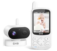 GHB Baby Monitor with Camera and Night Vision, 2.8'' 720P HD Video Baby Monitor, IPS Screen, VOX, 2-Way Talk, Room Temperature Alert, Lullaby