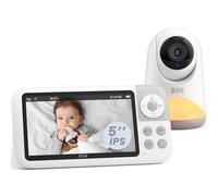 GHB Baby Monitor with Camera and Night Vision, 5" 720P HD Video Display with Pan-Tilt-Zoom, Night Light, 2-Way Audio, Temperature Sensor, VOX, Lullabies