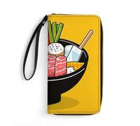 GHBNK 2 Polar Bears Wallets for Women Long Wristlet Leather Wallets with Zipper Holder Large Capacity Coin Pocket, Cartoon Hotpot Doodle, 19.7x10.5cm, Modern