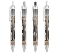 GHBNK African Elephant Ballpoint Pens Retractable Ball Point Pens Black Ink 0.5mm Fine Point Smooth Writing Pen Office Supplies 4 PCS