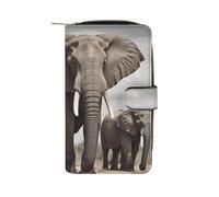 GHBNK African Elephant Wallet for Men Women PU Leather Wallet Long Wallets Bifold Wallets with 12 Card Holder