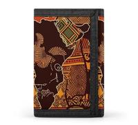 GHBNK African Map Ethnic Pattern Small Wallet Trifold Wallets Purse with 1 Cash Compartment And 8 Card Slots Money Clip