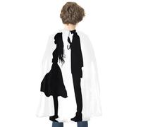 GHBNK Anime Lovers Silhouette Halloween Cloak - Reversible Vampire Cape for Christmas Cosplay, Adjustable Costume Cloak