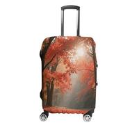 GHBNK Autumn Maple Forest Luggage Cover, Autumn Maple Forest Design Suitcase Protector, Personalized Stretchable Washable Travel Sleeve for 19-32 Inch Luggage X-Large, white, S, Autumn Maple Forest