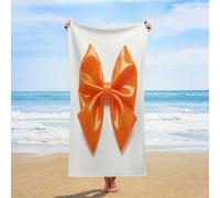 GHBNK Beach Towel for Adults Orange Bow Oversized 30"x61" Pool Towel Sand Free Beachtowel Quick Dry Bath Towels Lightweight Absorbent Swim Towels for Travel, Swimming, Yoga, Camping