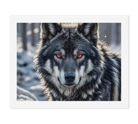 GHBNK Big Black Wolf with Red Eyes Paint by Numbers Kit for Adults Beginner 30x40cm DIY Adult Paint by Number Kits on Canvas Watercolor Oil Number Painting for Adults, Perfect for Home Decor Gift