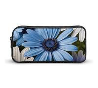 GHBNK Blooming Blue Daisy Pencil Case Holder Large Capacity Pencil Pouch - Holds 60+ Pens, Slim Pen Bag with Zipper Cosmetic Makeup Bag & Travel Toiletry Organizer