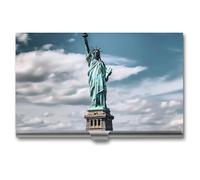 GHBNK Business Card Holder, Long Haired Dachshund Credit Cards Holder Professional Slim Card Holders Wallet with Buckle Style Shut Aluminum Alloy Metal Business Card Organizer for Men & Women, Statue