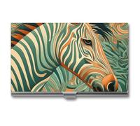 GHBNK Business Card Holder, Long Haired Dachshund Credit Cards Holder Professional Slim Card Holders Wallet with Buckle Style Shut Aluminum Alloy Metal Business Card Organizer for Men & Women, Green