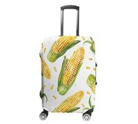 GHBNK Cartoon Corn on The Cob Luggage Cover, Cartoon Corn on The Cob Design Suitcase Protector, Personalized Stretchable Washable Travel Sleeve for 19-32 Inch Luggage X-Large, white, M, Cartoon Corn
