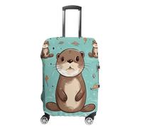GHBNK Cartoon Cute Otter Luggage Cover, Cartoon Cute Otter Design Suitcase Protector, Personalized Stretchable Washable Travel Sleeve for 19-32 Inch Luggage X-Large, white, S, Cartoon Cute Otter