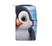 GHBNK Cartoon Cute Penguin Wallet for Men Women PU Leather Wallet Long Wallets Bifold Wallets with 12 Card Holder