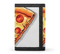 GHBNK Cartoon Pizza Small Wallet Trifold Wallets Purse with 1 Cash Compartment And 8 Card Slots Money Clip