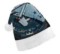 GHBNK Classic Unisex Santa Hat - Air Force Fighter Jet Plush Christmas Party Hat, Xmas Holiday Costume Accessory