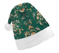 GHBNK Classic Unisex Santa Hat - Emerald Plush Christmas Party Hat, Xmas Holiday Costume Accessory