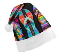 GHBNK Classic Unisex Santa Hat - Flip Flops Plush Christmas Party Hat, Xmas Holiday Costume Accessory