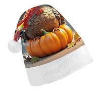 GHBNK Classic Unisex Santa Hat - Pumpkin Turkey Plush Christmas Party Hat, Xmas Holiday Costume Accessory