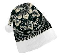 GHBNK Classic Unisex Santa Hat - With Dark Green Plush Christmas Party Hat, Xmas Holiday Costume Accessory